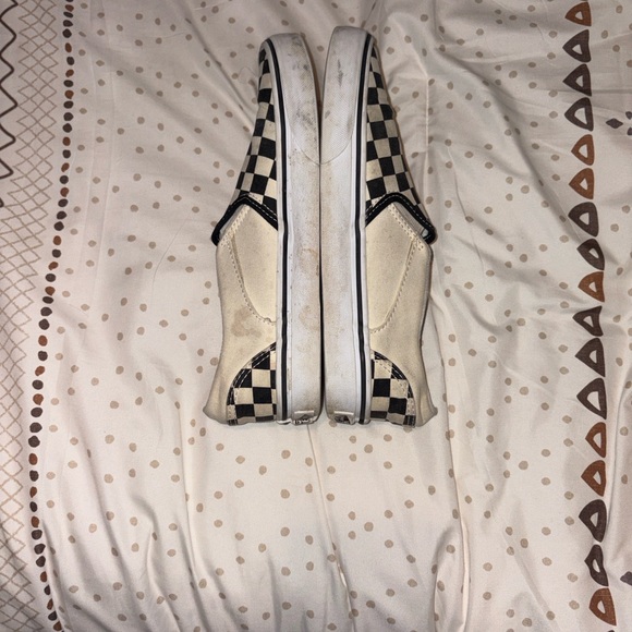 Vans Women’s Black and White Checkered Slip-On Sneakers - Picture 6 of 8